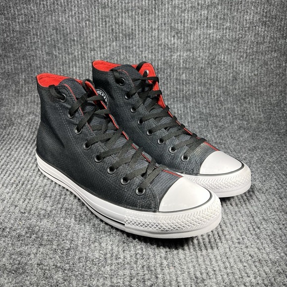 Converse‎ Chuck Hi Nylon Men's Size 11 Black Red Shoes Sneakers Walking 162390C - Picture 2 of 12